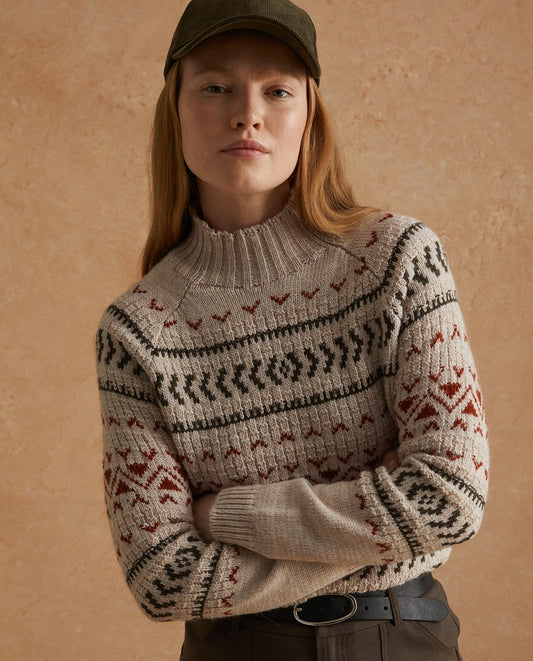 Jacquard sweater in colour smoke by YERSE