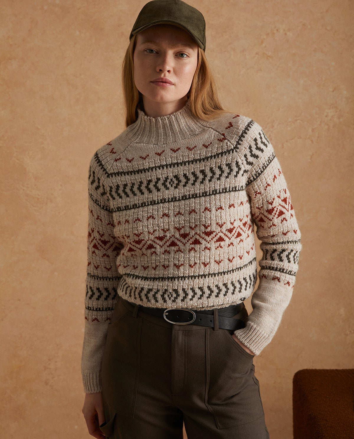 Jacquard sweater in colour smoke by YERSE