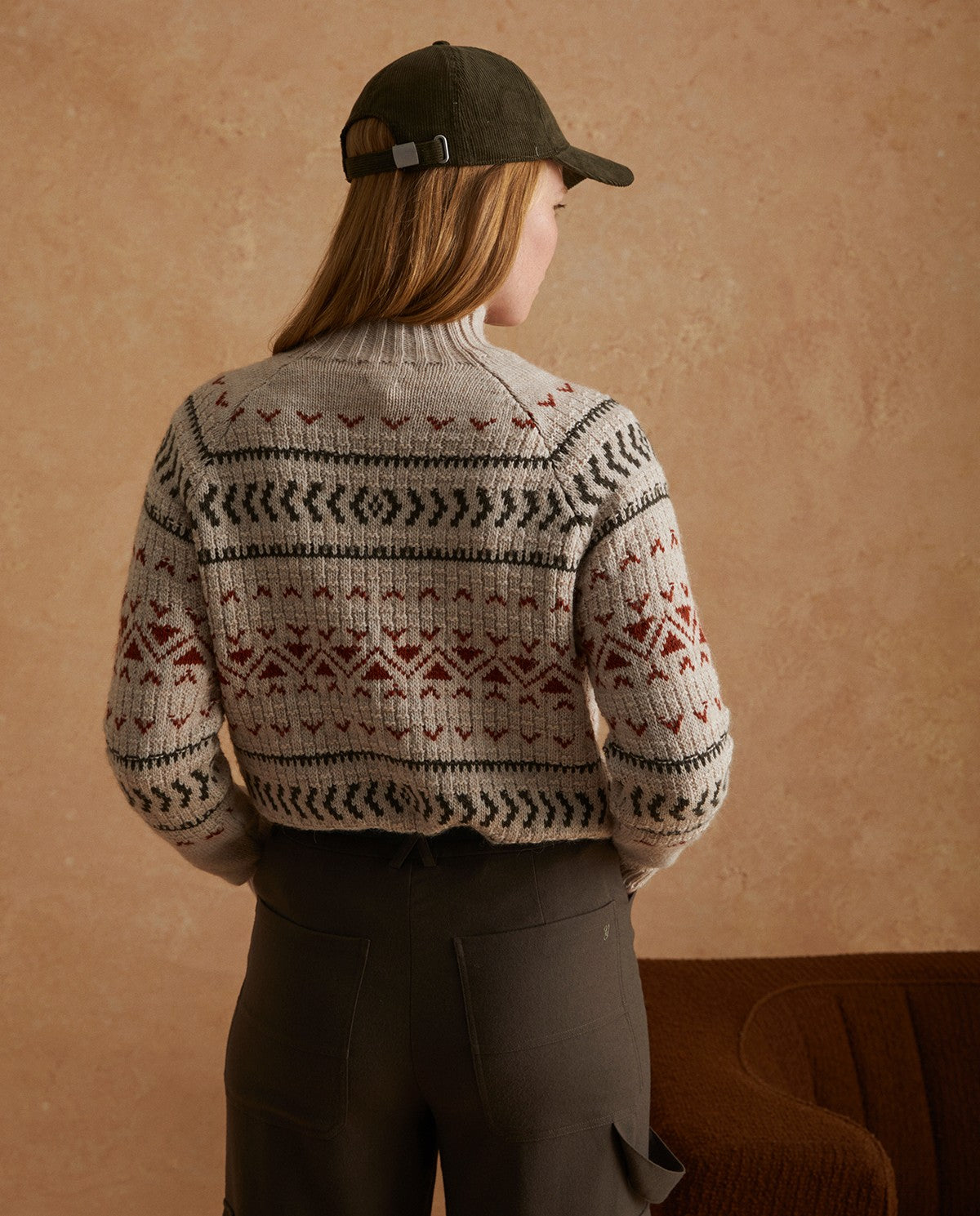 Jacquard sweater in colour smoke by YERSE