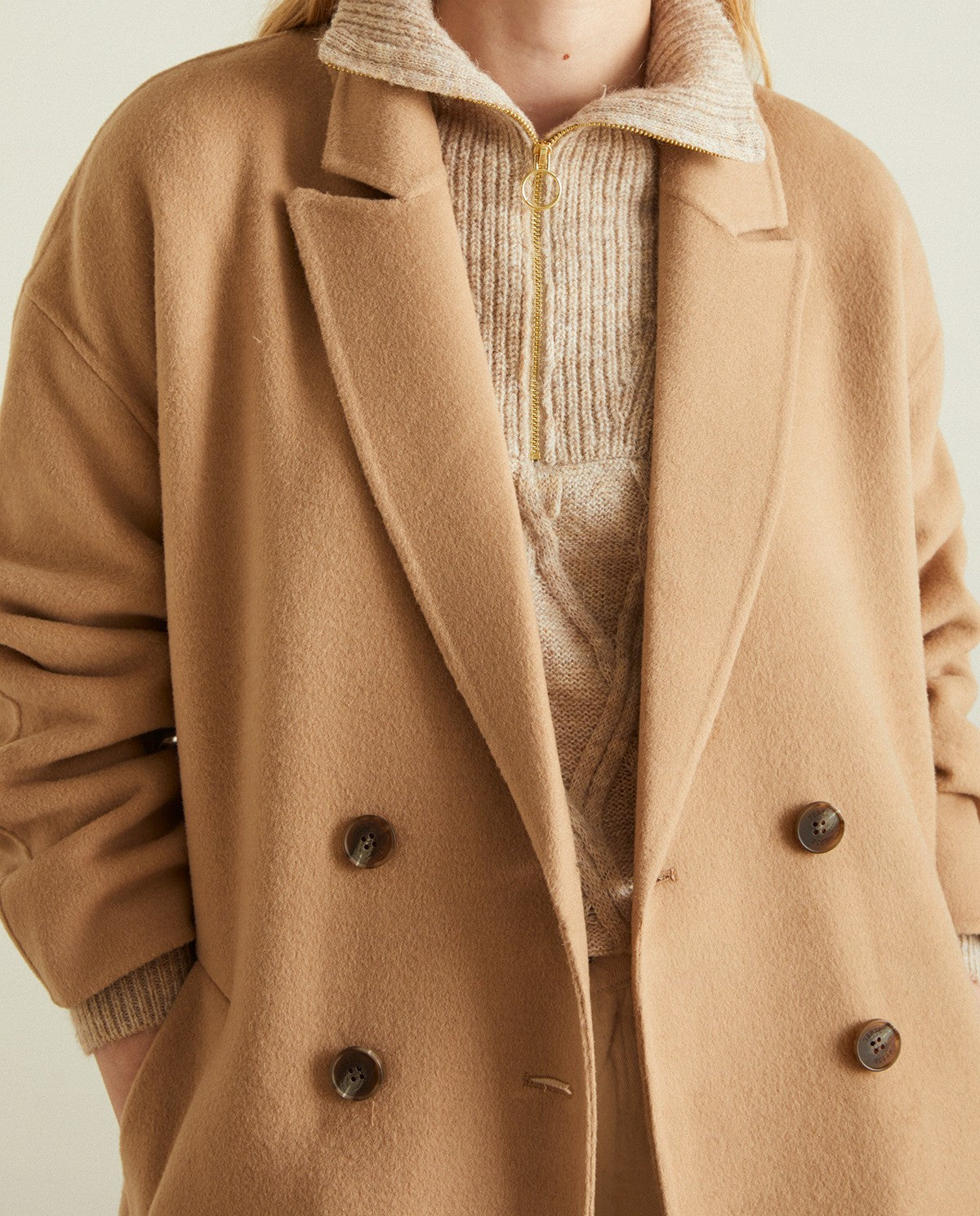 Camel handmade long coat by YERSE