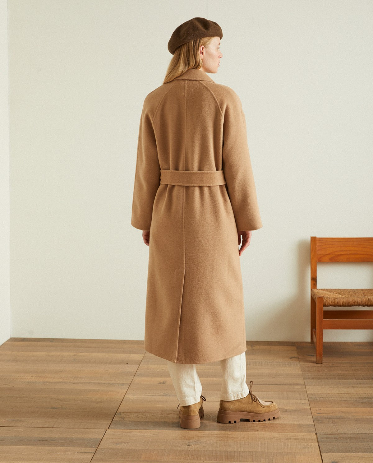 Camel handmade long coat by YERSE