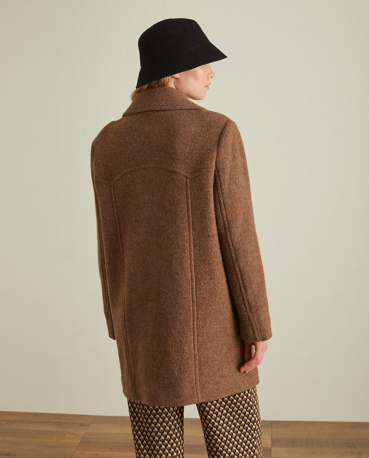 Wool midi chocolat coat by YERSE