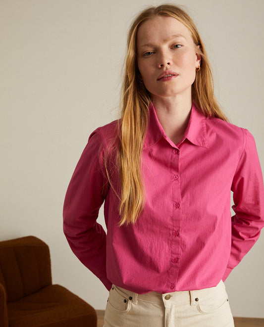 Cotton classic shirt in Fuchsia by YERSE