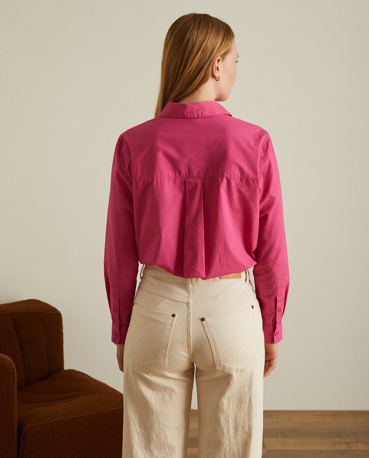 Fuchsia cotton shirt by YERSE