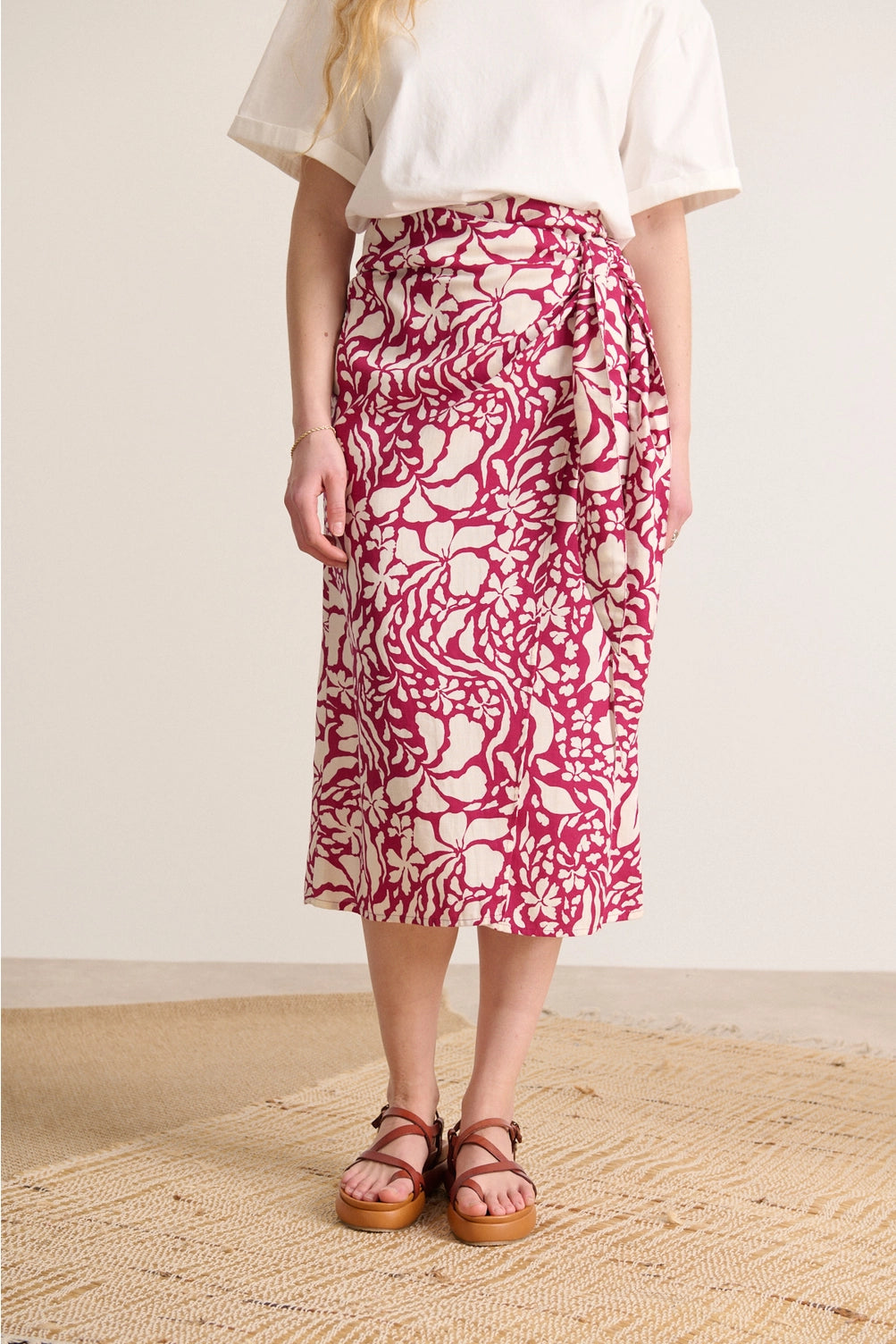 Suze Printed Midi Skirt by Garance Paris