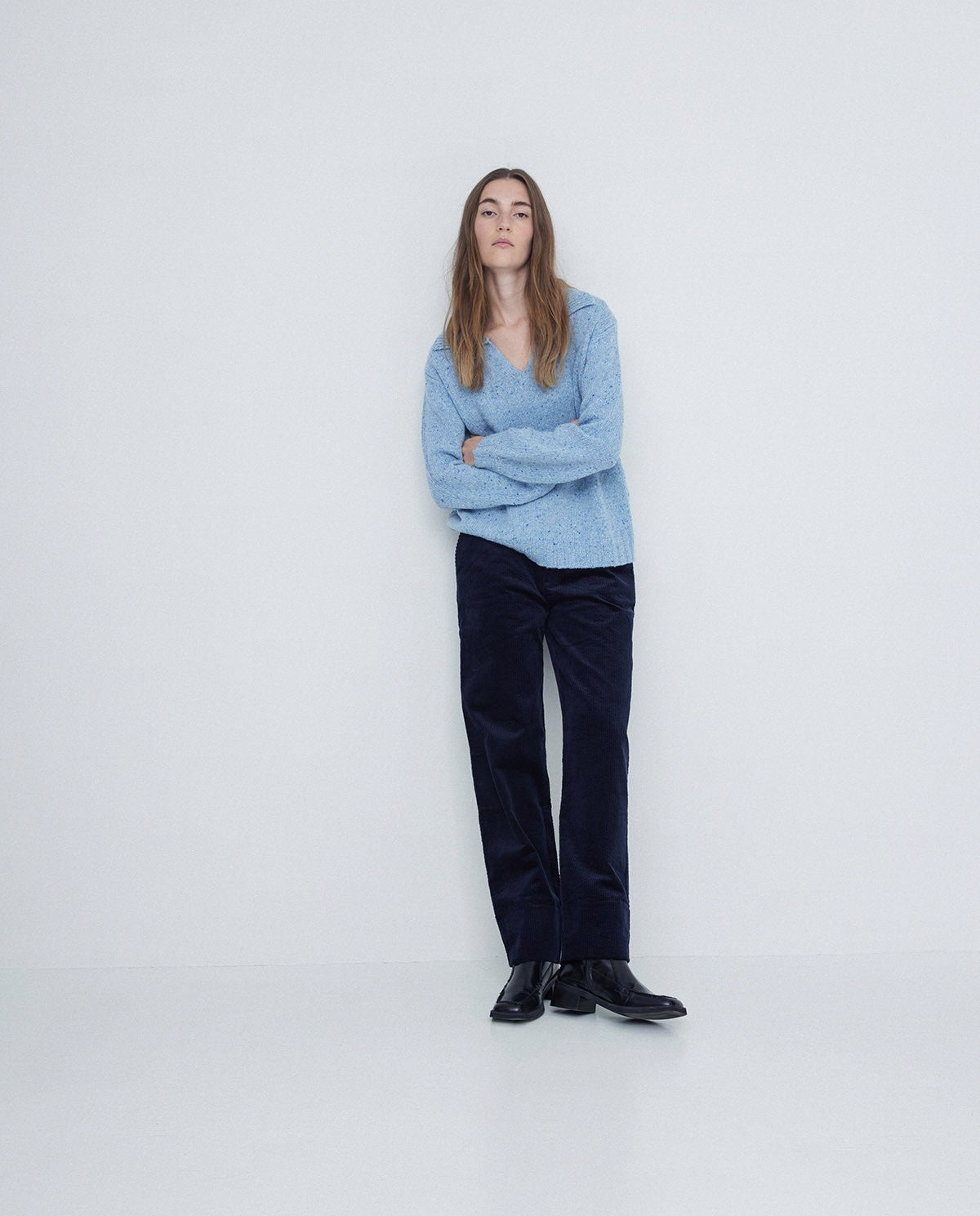 Corduroy blue trousers by YERSE