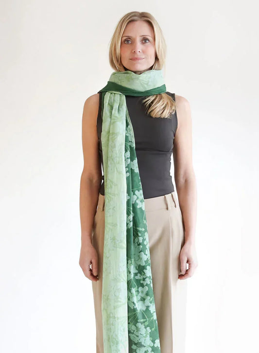 Ada Green 100% Organic Cotton Scarf by DJIAN