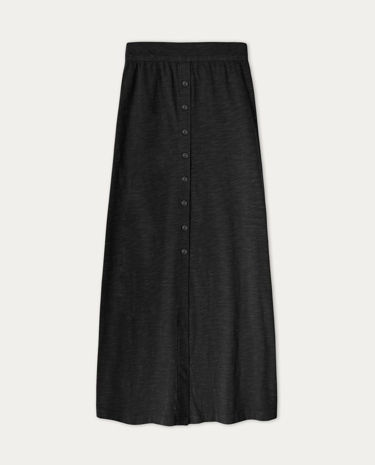 Black Cotton buttoned midi skirt by YERSE