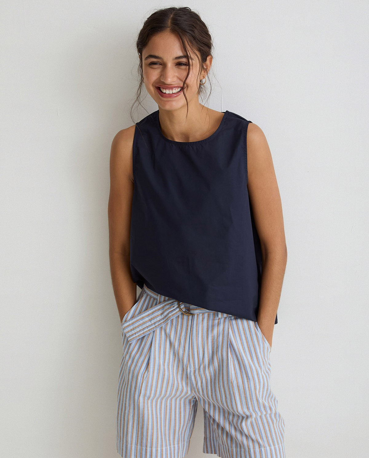 Stripped cotton shorts in blue by YERSE