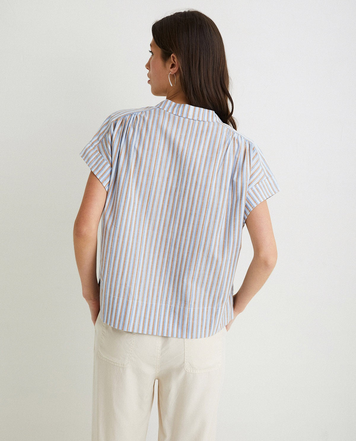 Striped cotton sky blue shirt by YERSE