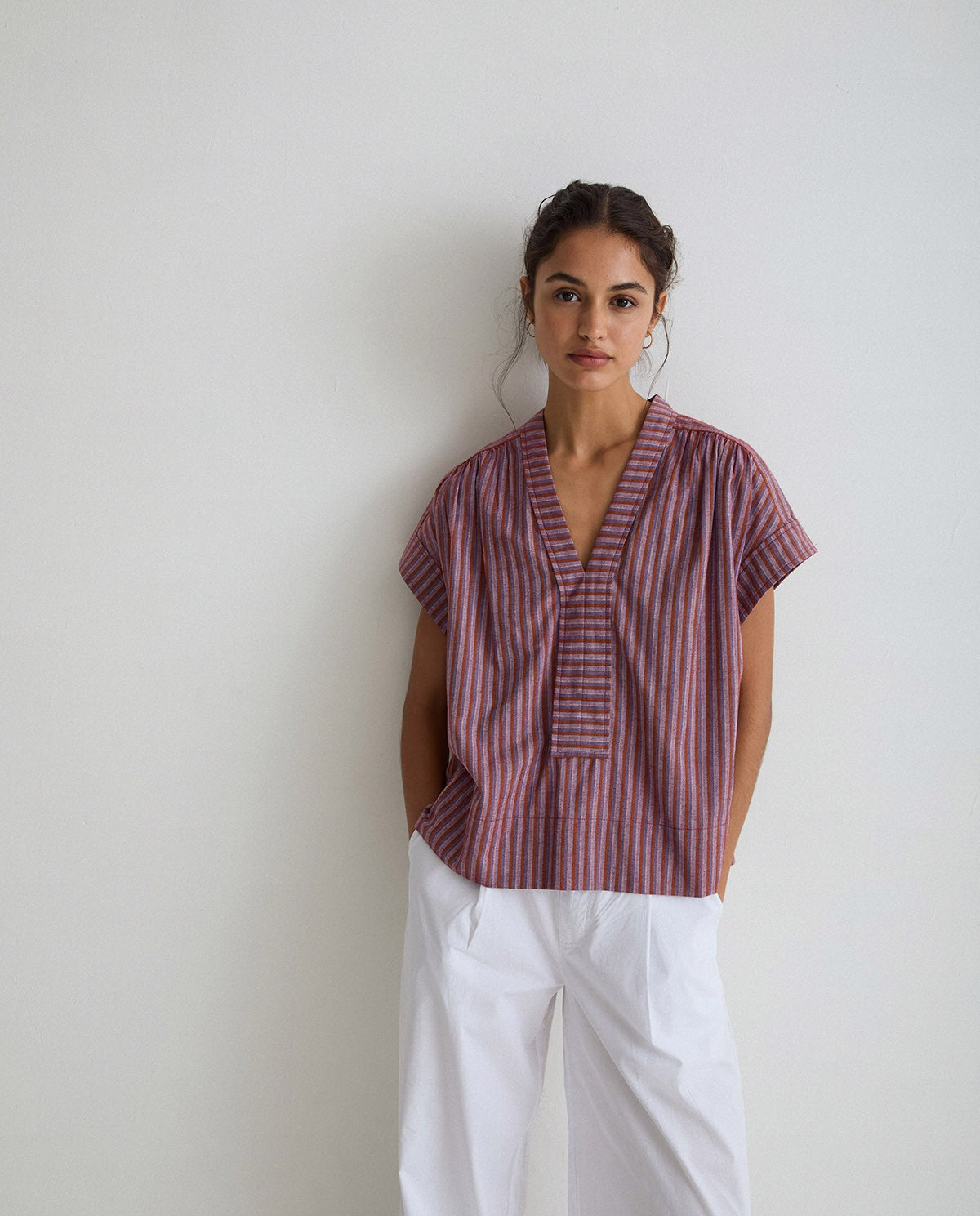 Striped cotton purple shirt by YERSE