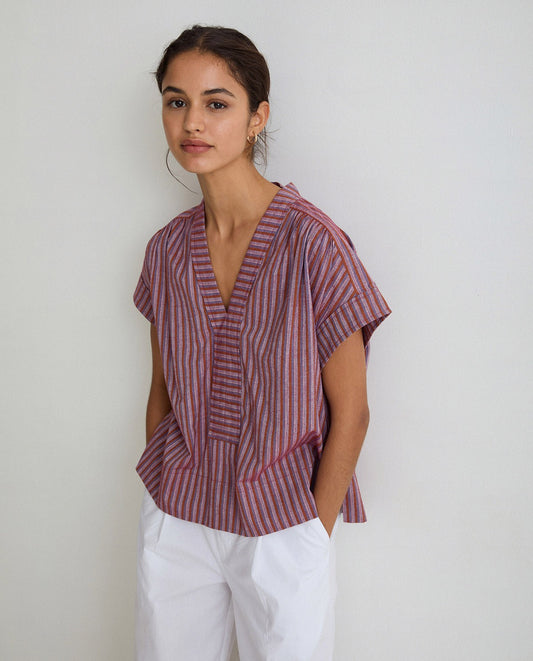 Striped cotton purple shirt by YERSE