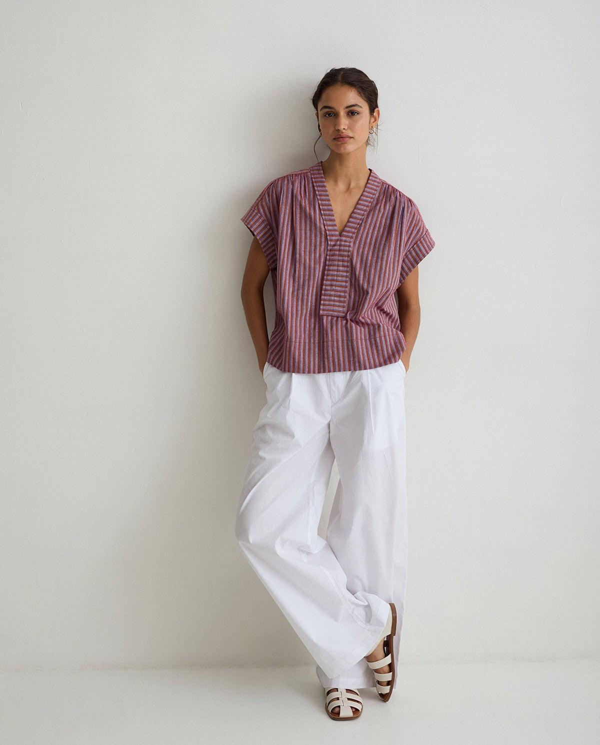 Striped cotton purple shirt by YERSE