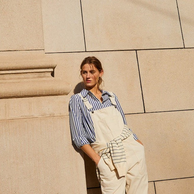 Striped Cotton Blue-White Shirt by YERSE