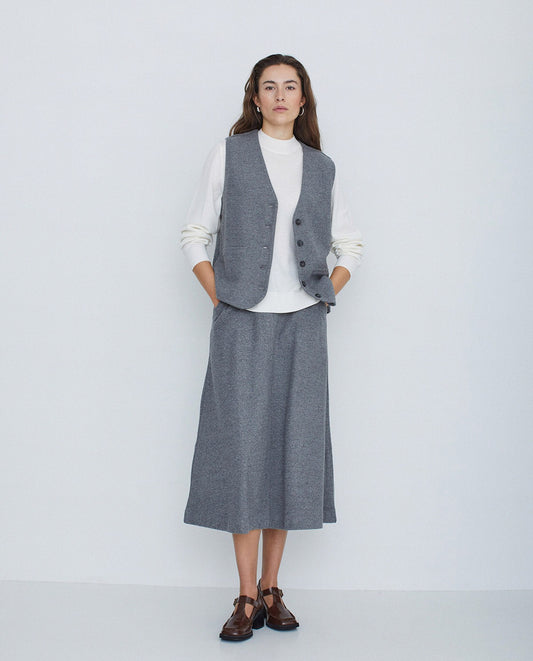 Pleated Skirt in Grey by YERSE