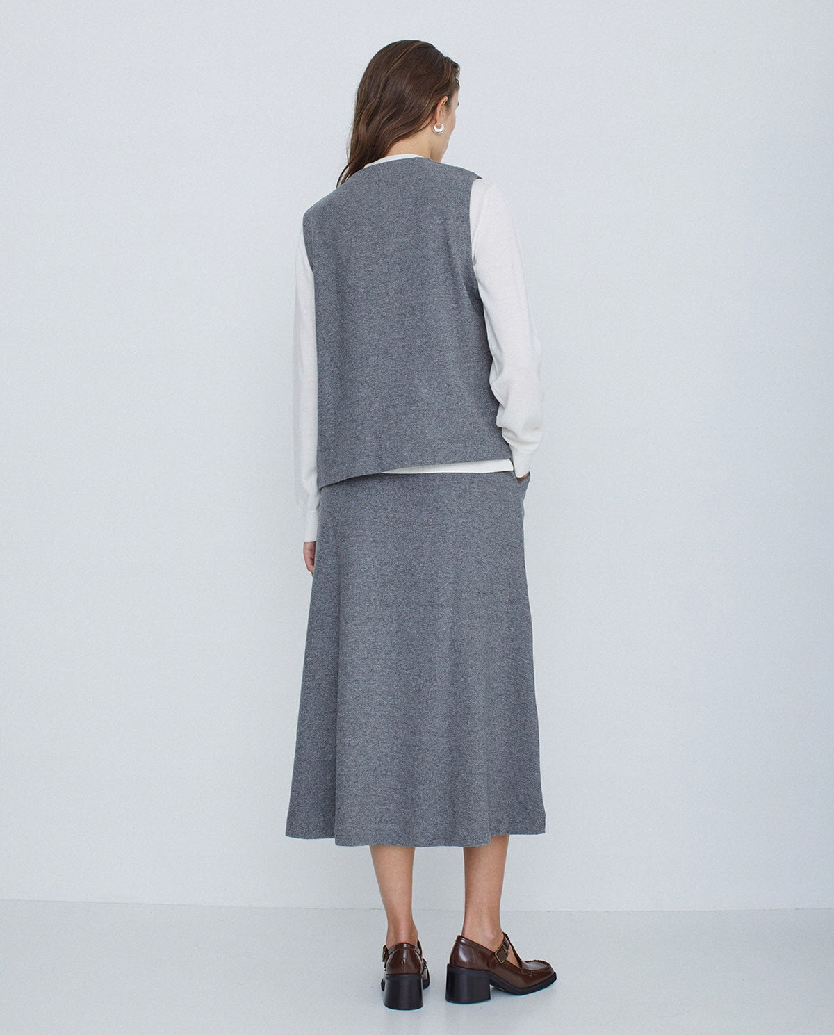 Pleated Skirt in Grey by YERSE