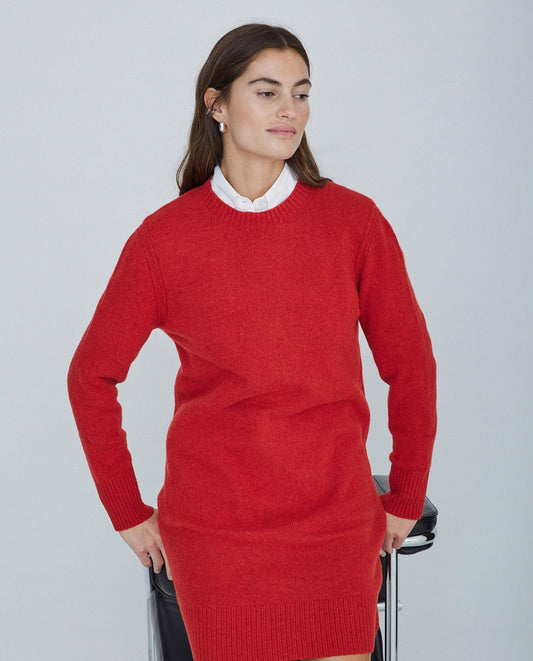 Midi wool Dress in red by YERSE