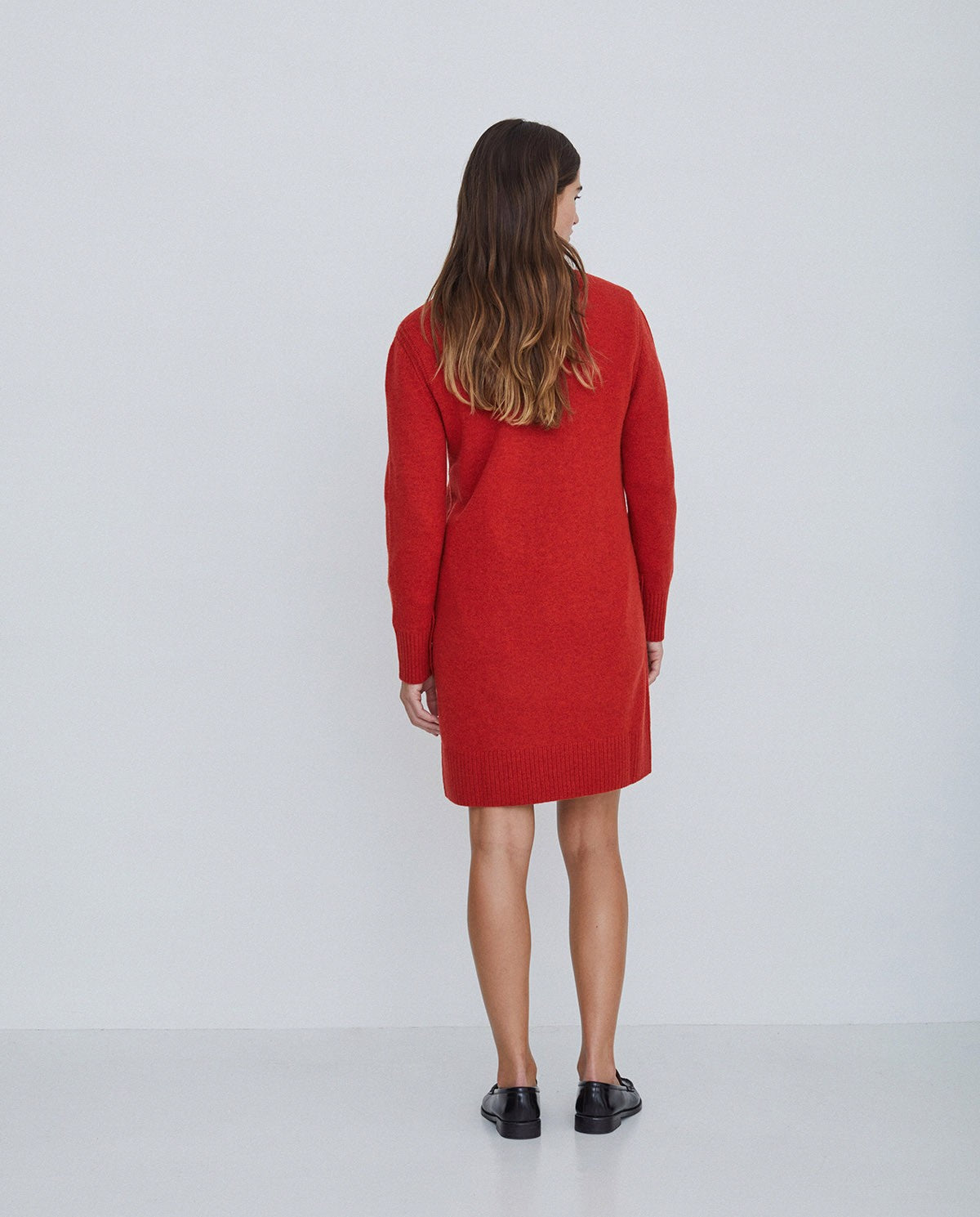 Midi wool Dress in red by YERSE