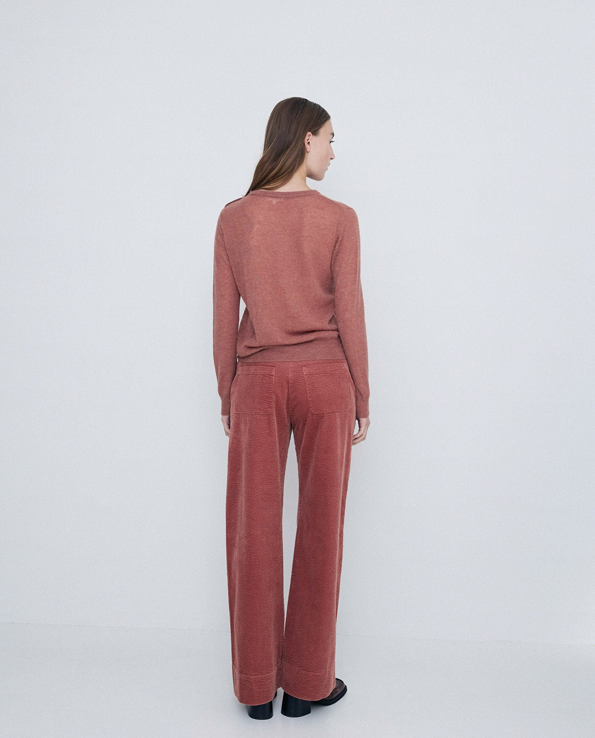 Light wool sweater in terracota by YERSE