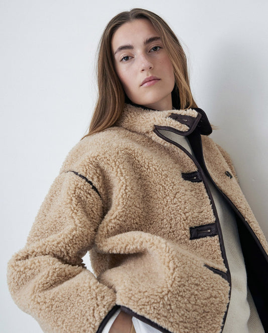 Shearling Jacket in beige by YERSE