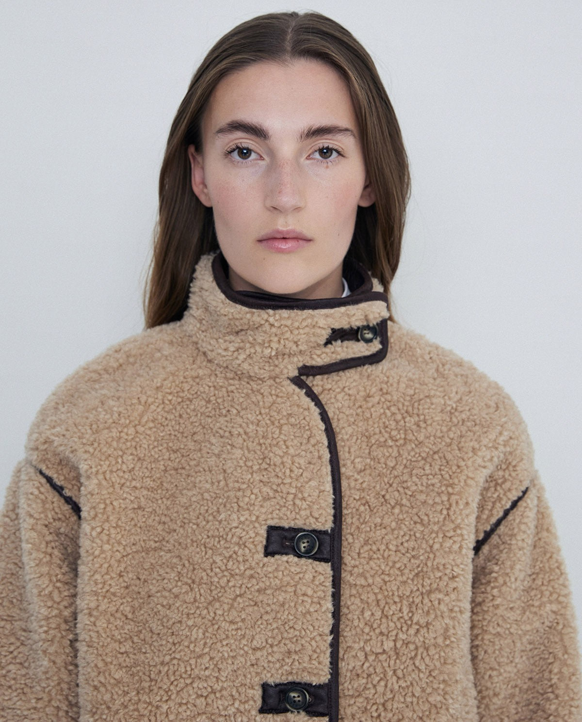 Shearling Jacket in beige by YERSE