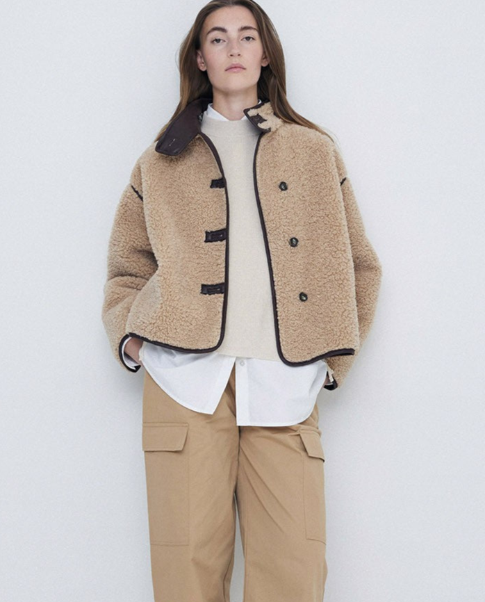 Shearling Jacket in beige by YERSE