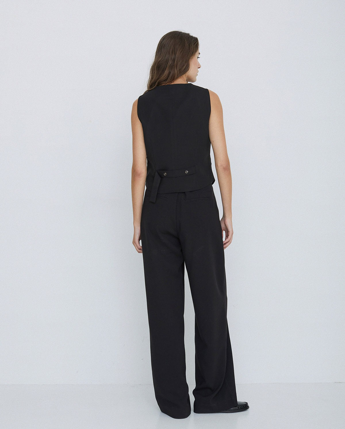 Wide Pleated Trousers in Black by YERSE