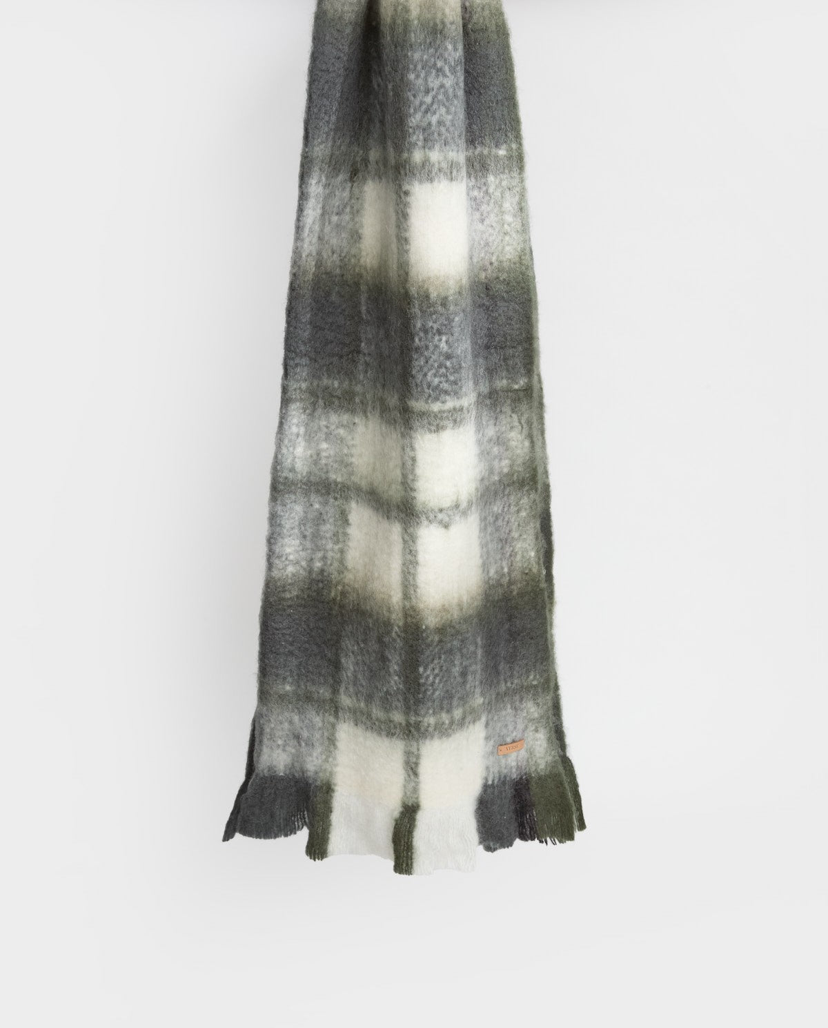 Maxi scarf in dark green & grey by YERSE