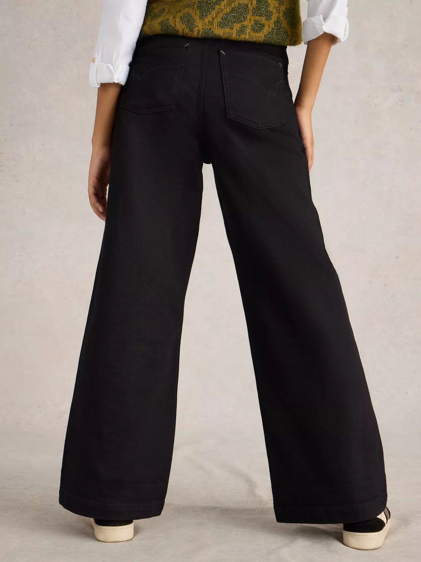 AYLA Wide Leg Jean in Black by WhiteStuff