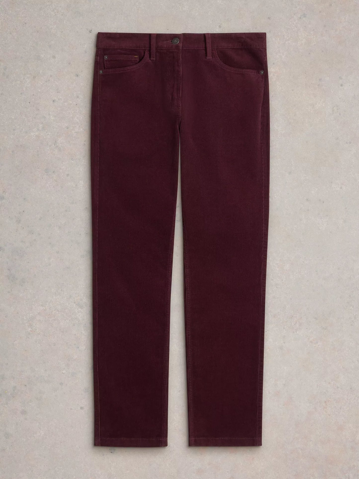 Brooke Cord Straight Trouser in Plum by WhiteStuff