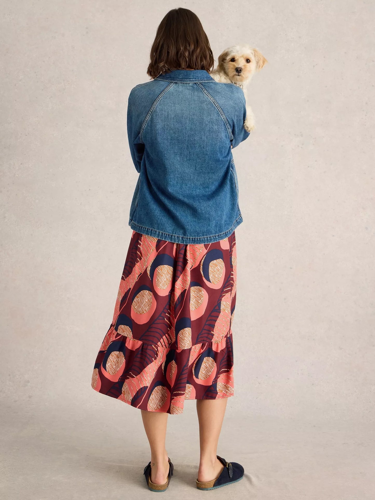 AVA Reversible Skirt in navy OR plum print by WhiteStuff