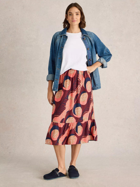 AVA Reversible Skirt in navy OR plum print by WhiteStuff