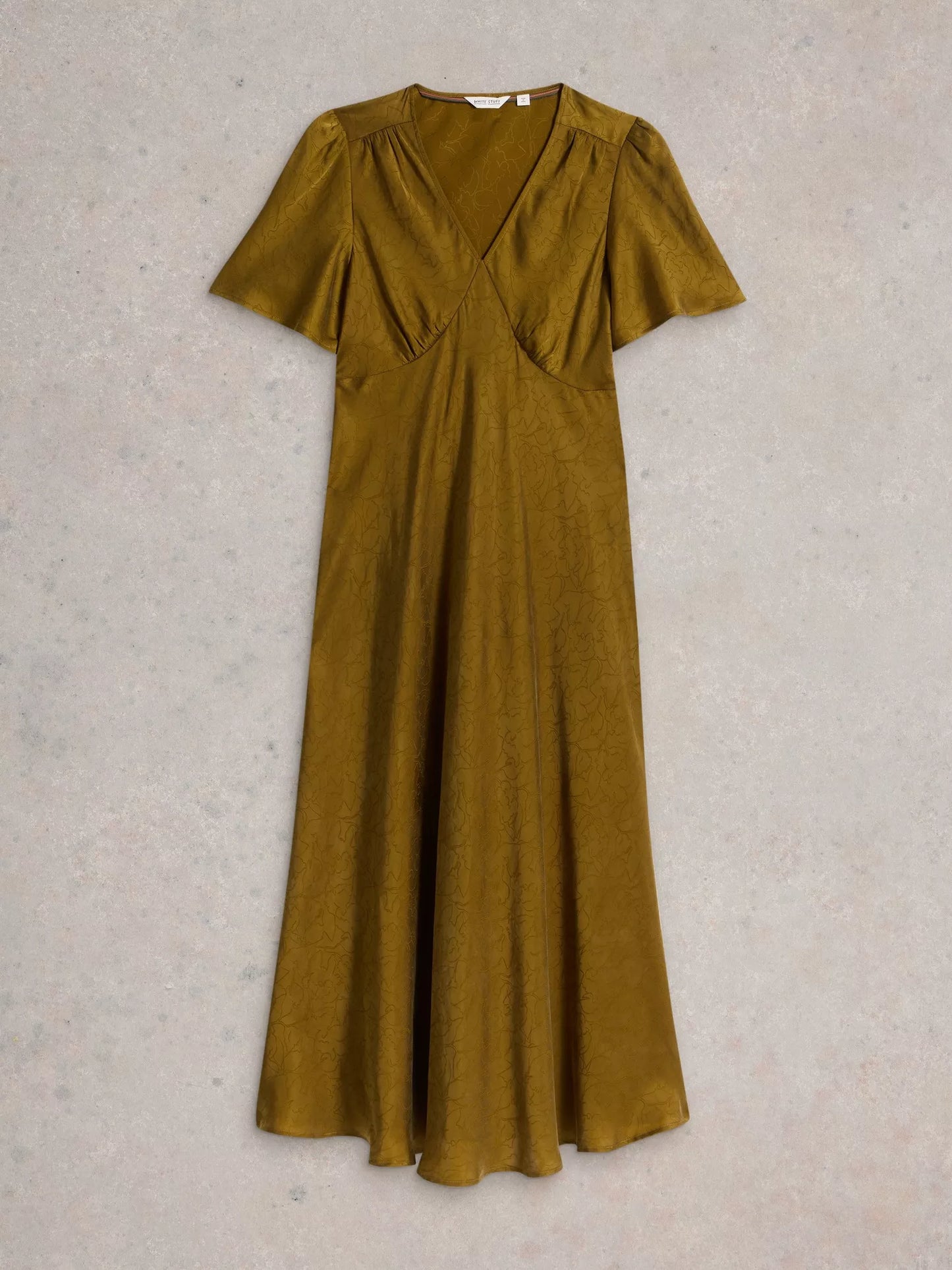 Darcy Silky Khaki Green Dress by WhiteStuff