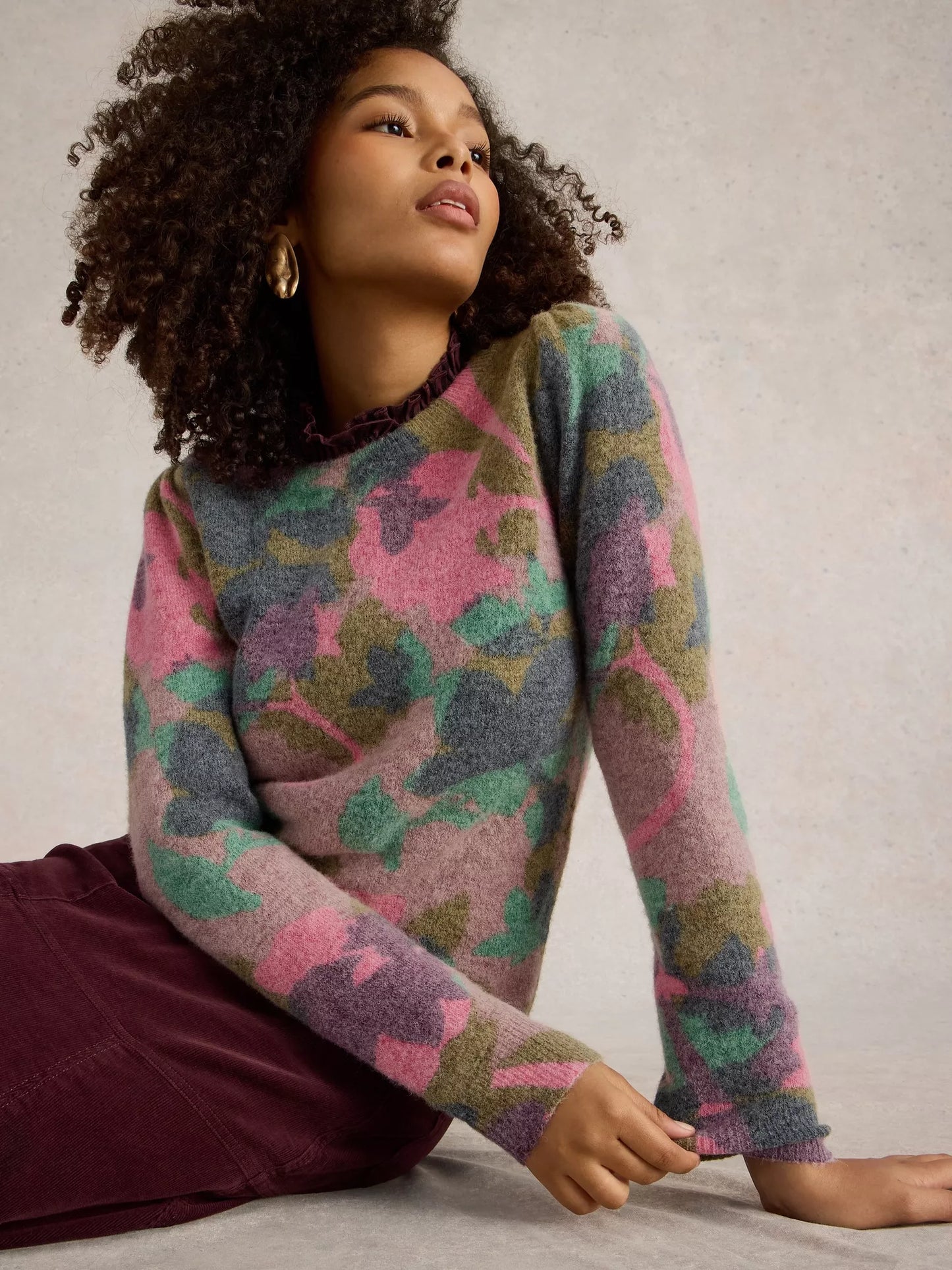 Jodie Printed Floral Jumper by WhiteStuff