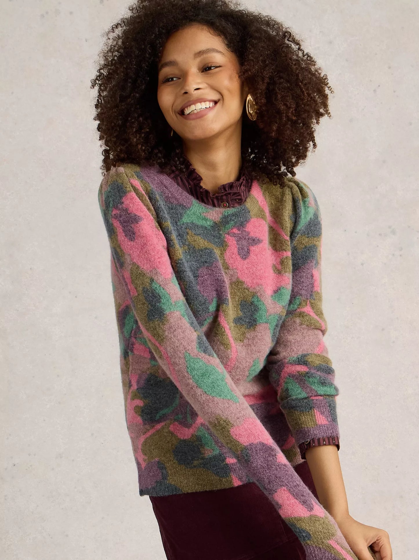 Jodie Printed Floral Jumper by WhiteStuff