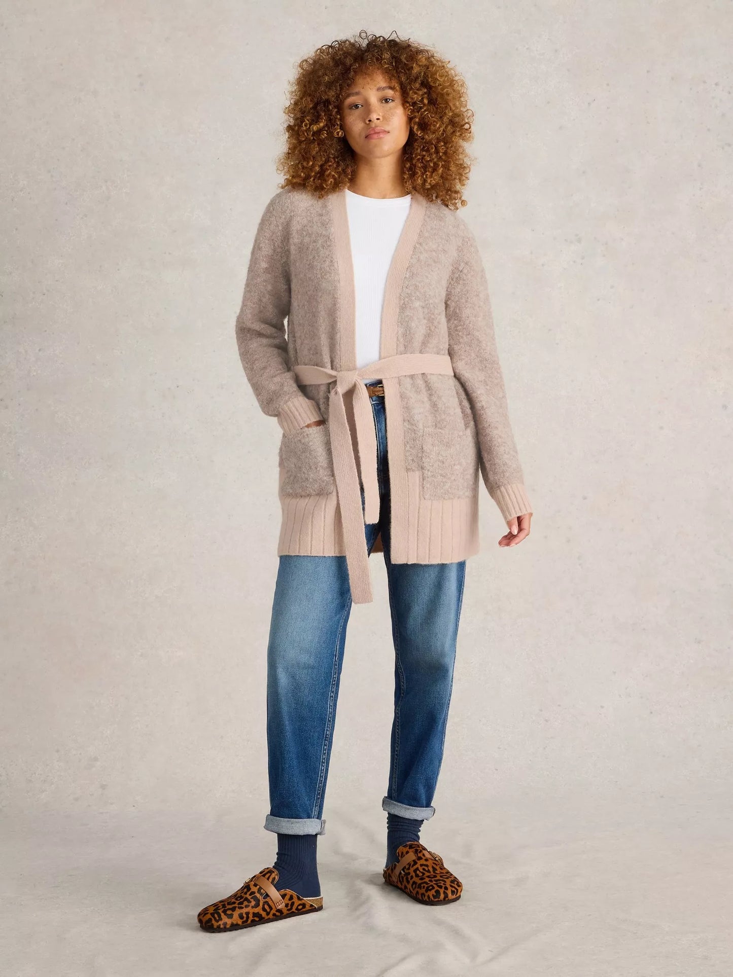 Bobby Boucle Belted Cardigan by White Stuff