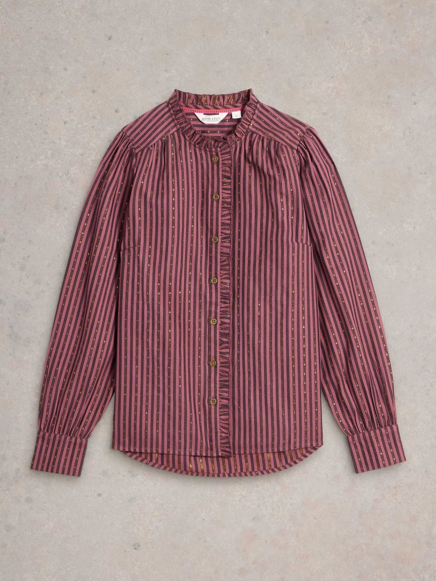 Aster Metallic Shirt in Plum by WhiteStuff