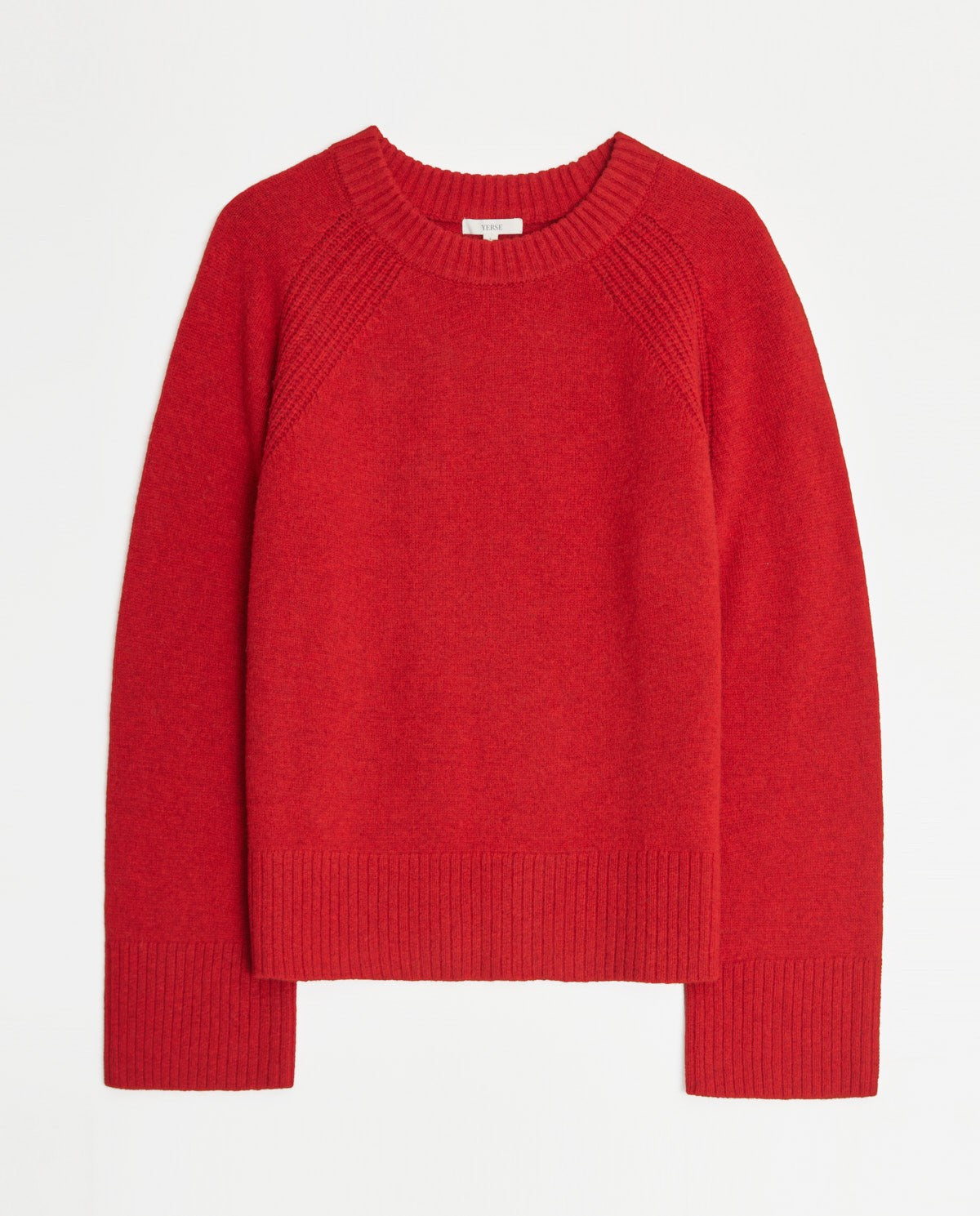 Knitted red sweater with wool by YERSE