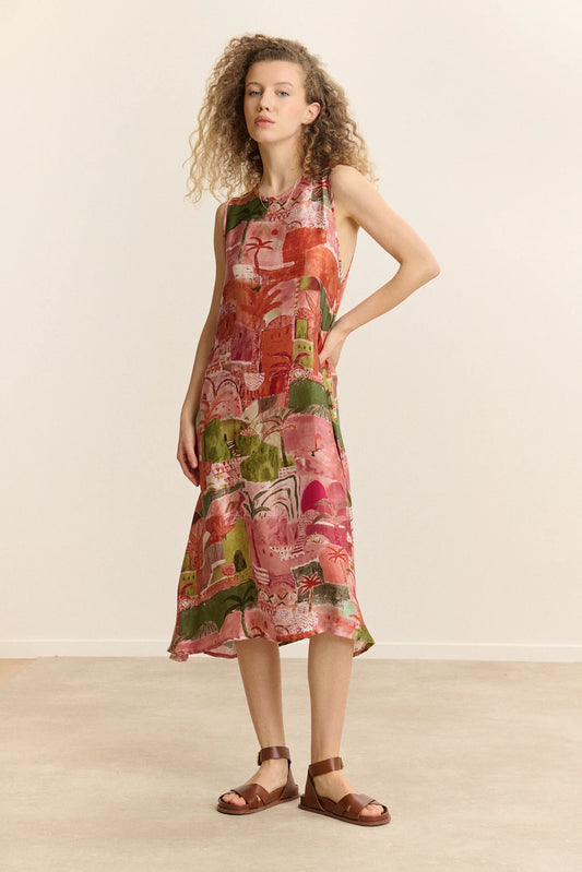 Camelia Printed Midi dress