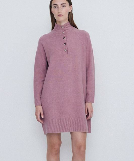 Soft Knit Mini Dress in pink by YERSE