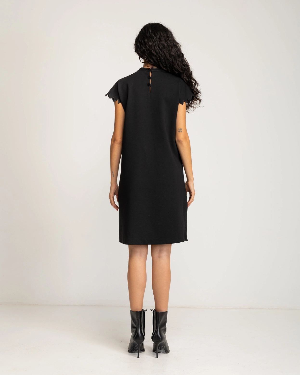 Brenna Embroidered Black Dress by NIZA