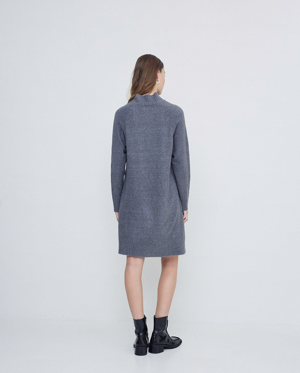 Soft Knit Mini Dress in grey by YERSE