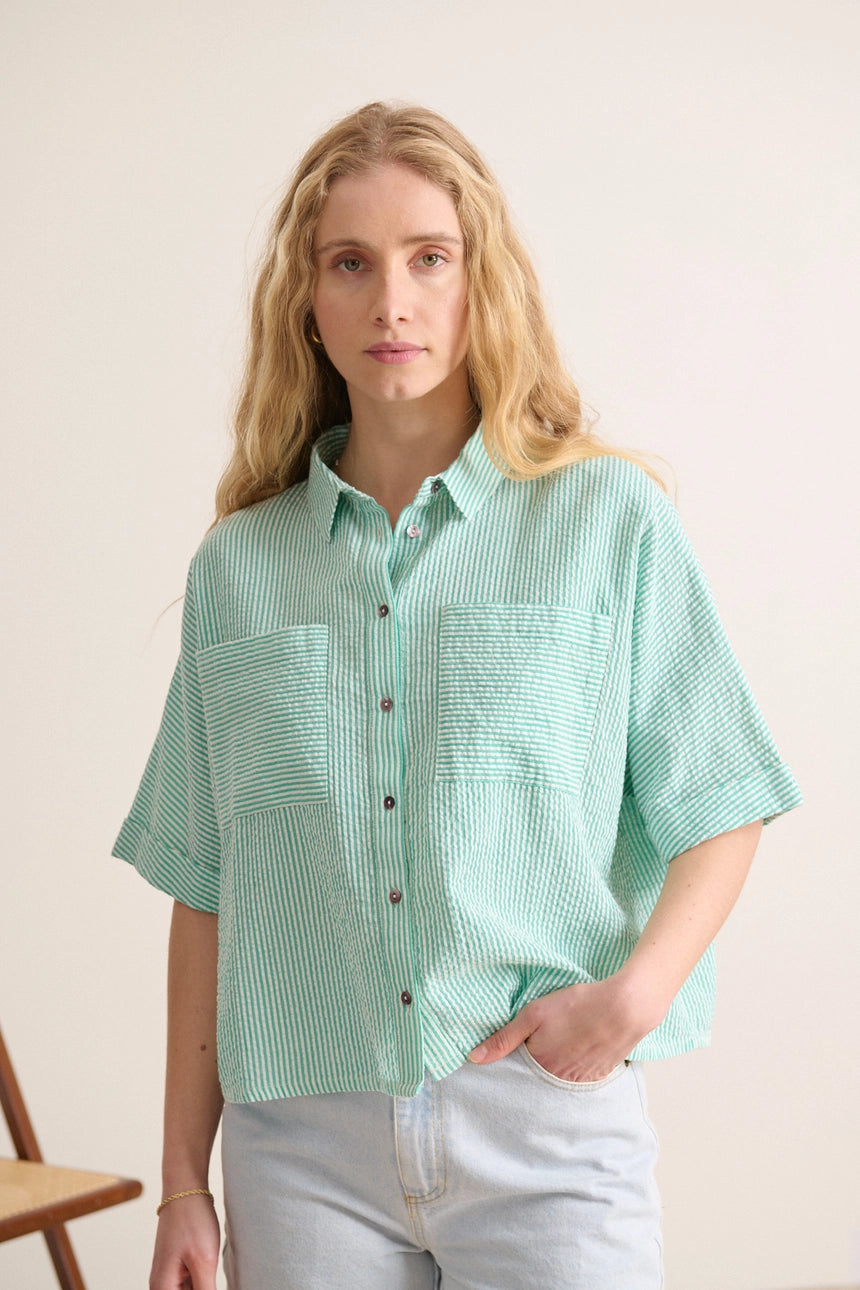 Vernon striped Shirt in Green by Garance Paris