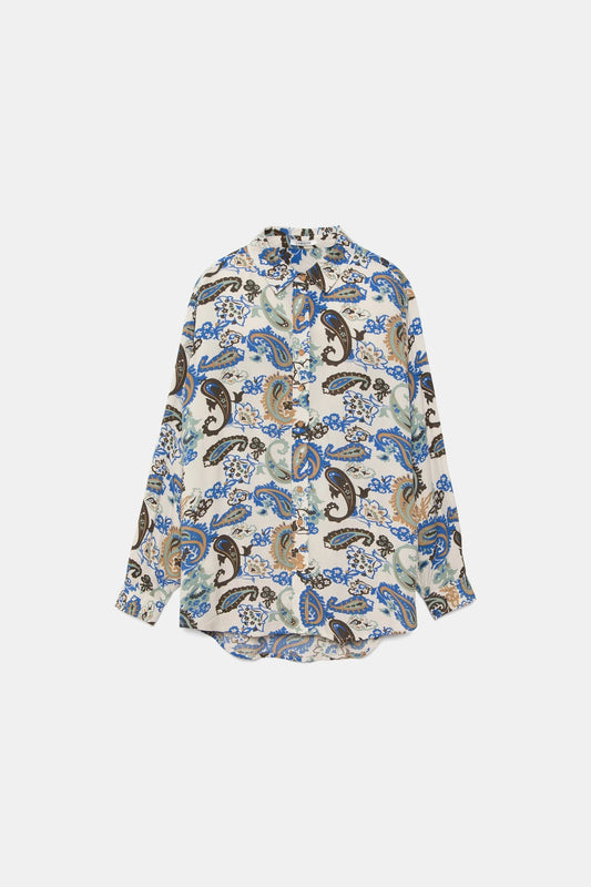 Oversized printed blouse