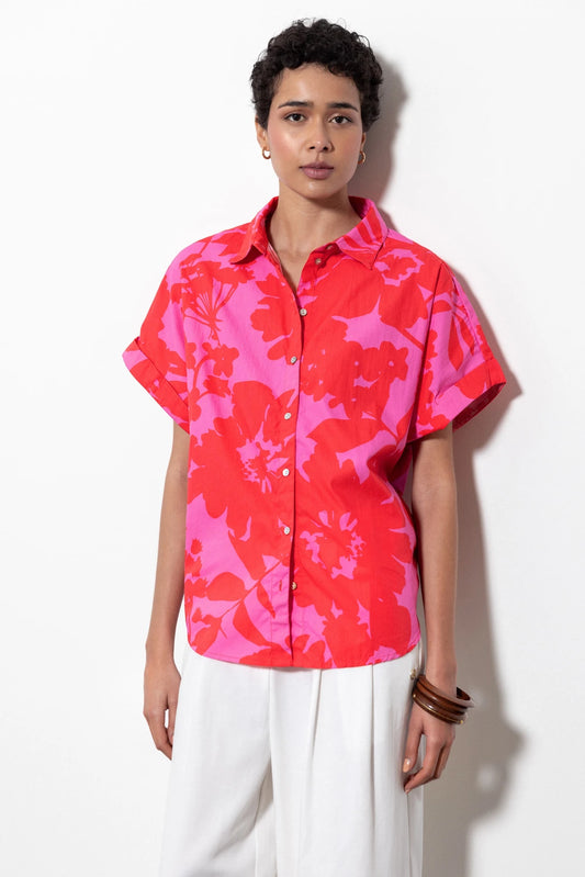Floral Shirt in Fuchsia
