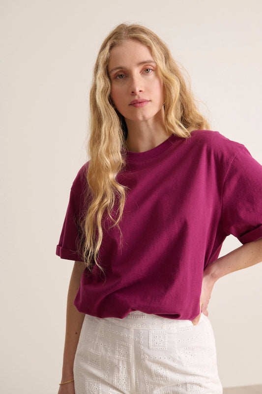 Vista plain T-Shirt in Garnet by Garance Paris