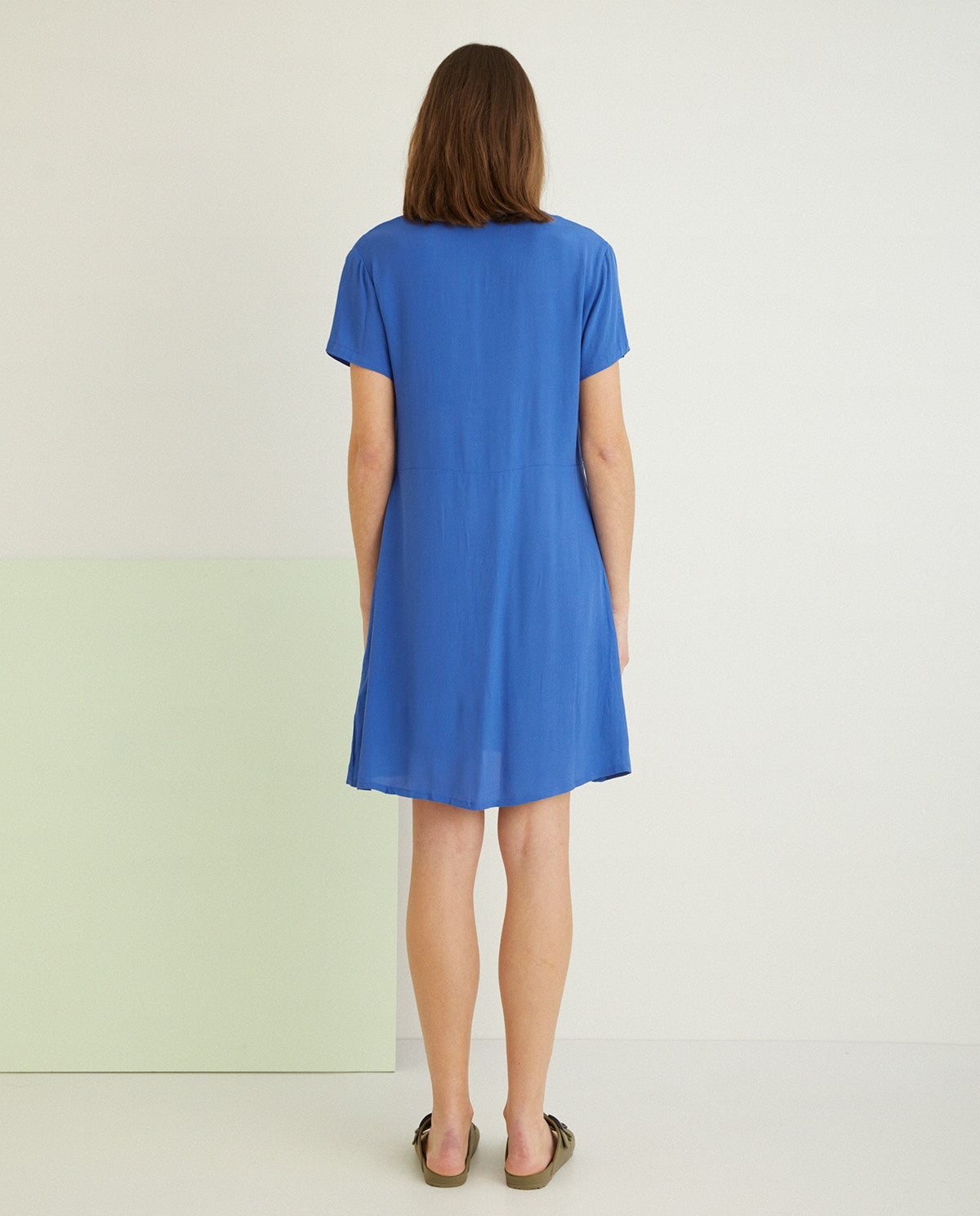 Flowy Short camisole dress in Blue by YERSE