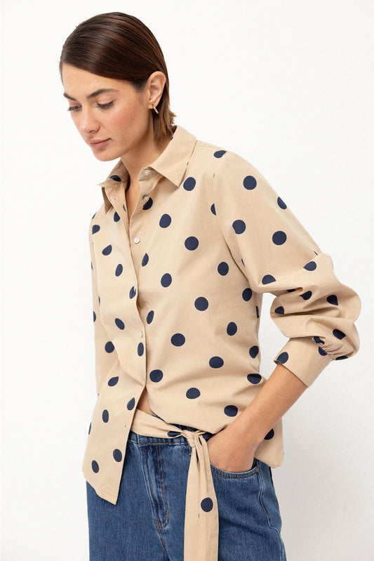 Polka-Dot Beige Shirt by LANIDOR