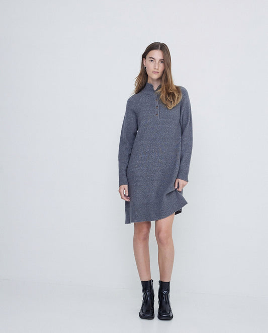 Soft Knit Mini Dress in grey by YERSE