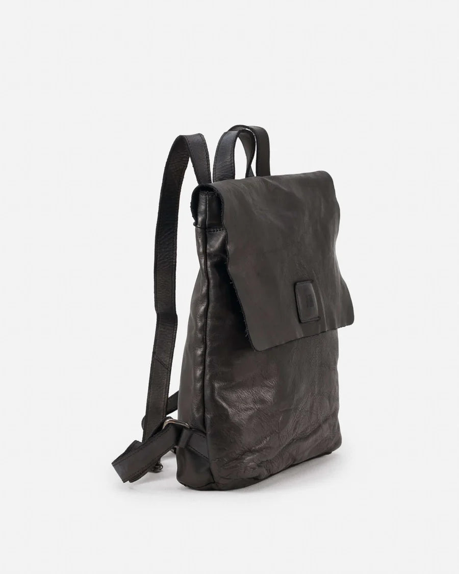 Boston leather small backpack in black by BIBA